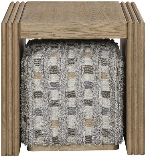 Bernards Linné Wheat End Table with Stool-2