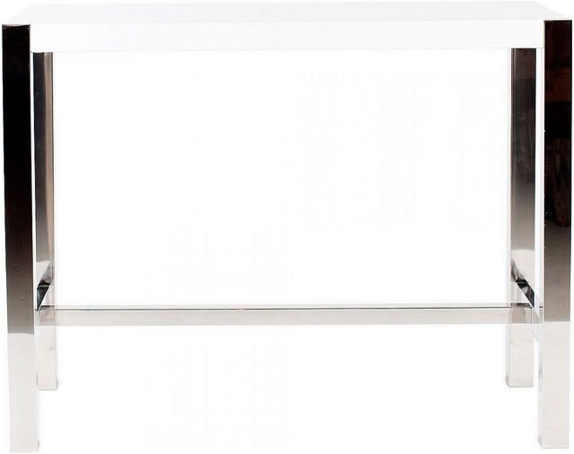 Moe's Home Collection Riva White Counter Height Table with Stainless Steel Base -1