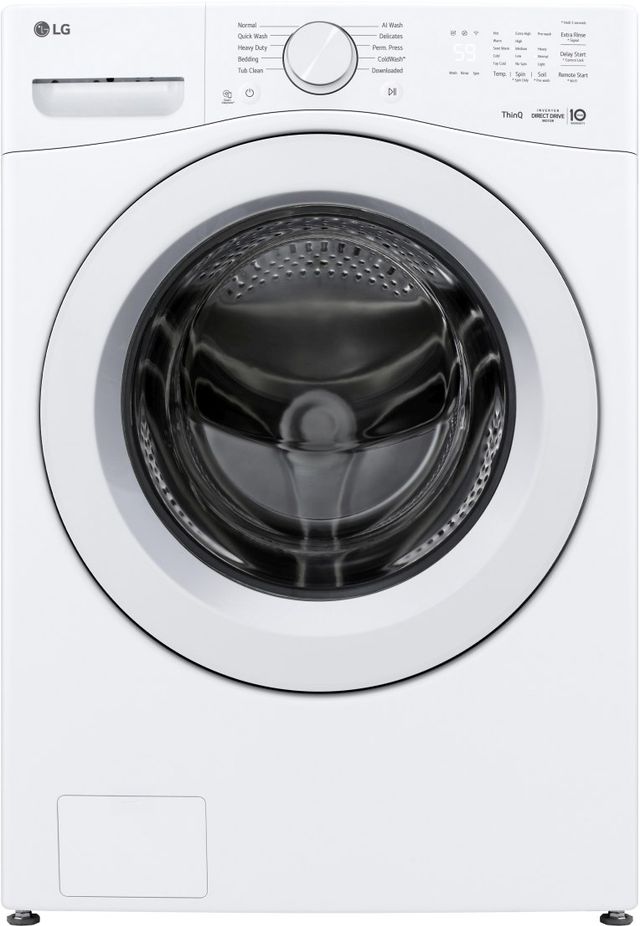LG 4.5 Cu. Ft. White Front Load Washer with AI Wash-0