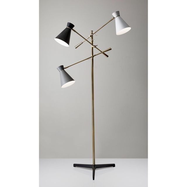 Adesso® Lyle Antique Brass 3-Arm Floor Lamp-1