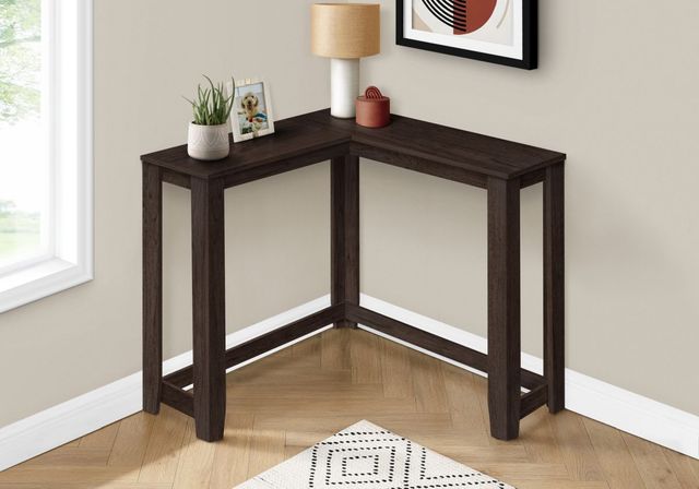 Monarch Specialties Inc. Espresso 36" Corner Console Table-3