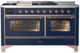 Ilve® Majestic III 60" Midnight Blue Pro Style Dual Fuel Liquid Propane Range with French Top and Copper Trim-0