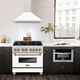 ZLINE Autograph Edition 36" White Matte Wall Mounted Range Hood with Champagne Bronze Handle-5