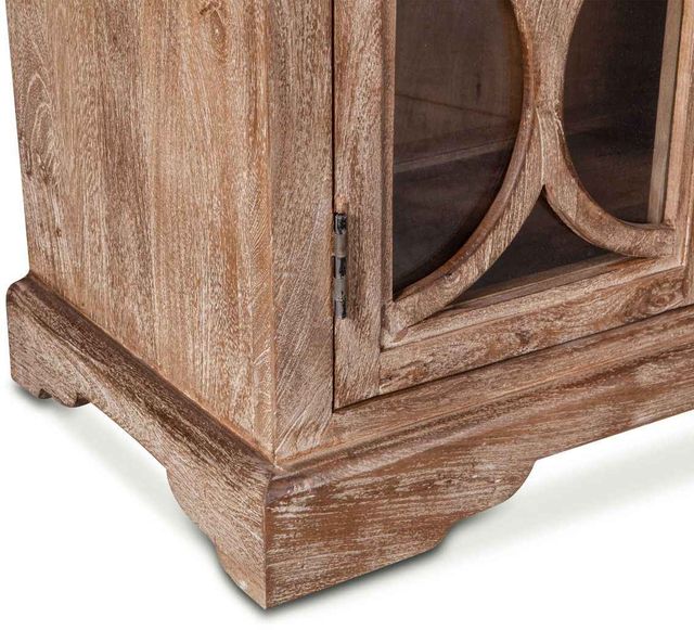 Home Trends & Design San Rafael Antique Oak Glass Cabinet 67"-3