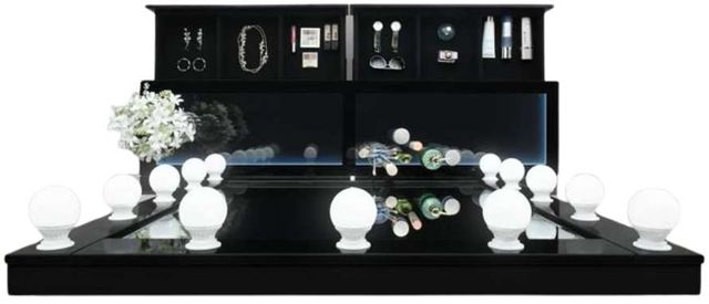 Global Furniture USA Ella 3-Piece Black Vanity Set with Speaker-1