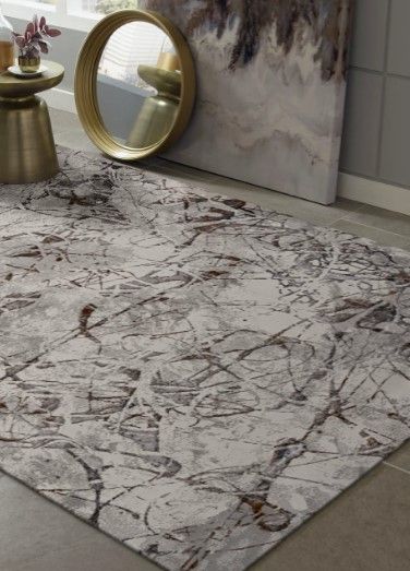 KAS Rugs Inspire Ivory/Gray Escape 5'x8' Area Rug-3