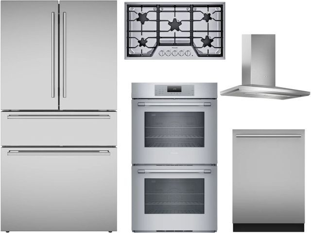 Thermador® 5 Piece Stainless Steel Gas Kitchen Package-0