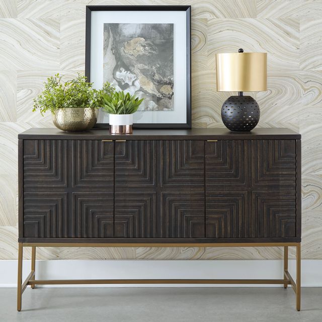 Signature Design by Ashley® Elinmore Brown/Gold Accent Cabinet-4
