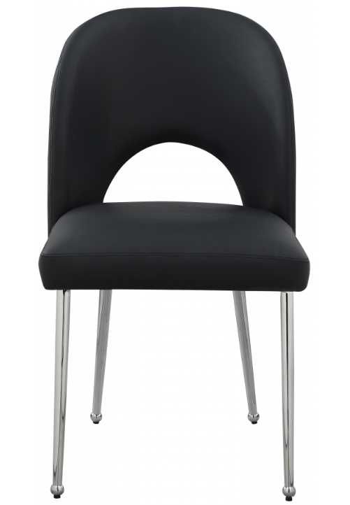 Meridian Furniture Logan Black/Chrome Velvet Dining Side Chair-2