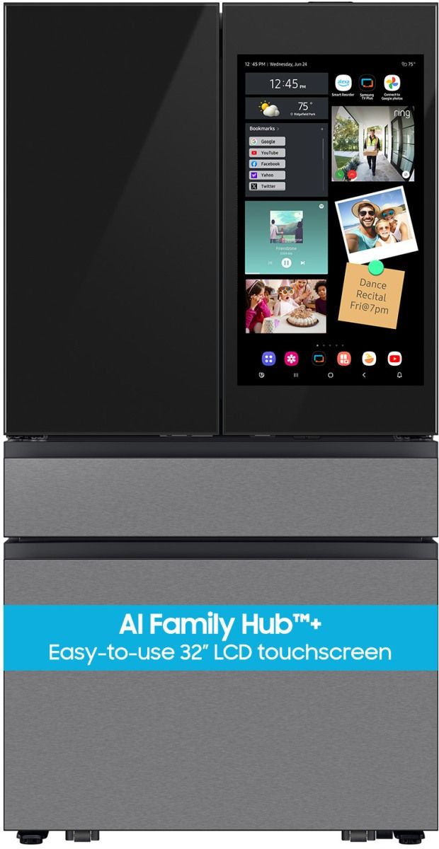 Samsung Bespoke 36 in. 22.5 Cu. Ft. Charcoal Glass and Stainless Steel Counter Depth French Door Refrigerator with AI Family Hub™+ &  AI Vision Inside™-10