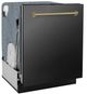 Zline Autograph Edition 24" Black Stainless Steel Third Rack Top Touch Control Tall Tub Built-In Dishwasher with Champagne Bronze Handle-3