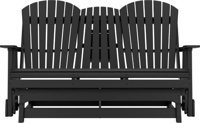 Signature Design by Ashley® Hyland Wave Black Polyethylene Outdoor Glider Loveseat-1