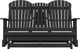 Signature Design by Ashley® Hyland Wave Black Polyethylene Outdoor Glider Loveseat-1