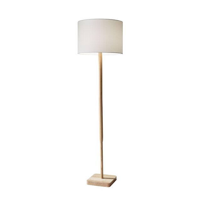 Adesso® Ellis Natural Rubber Wood Floor Lamp-0