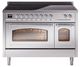 Ilve® Nostalgie II Noblesse 48'' Stainless Steel Pro Style Induction Range with Chrome Trim-0