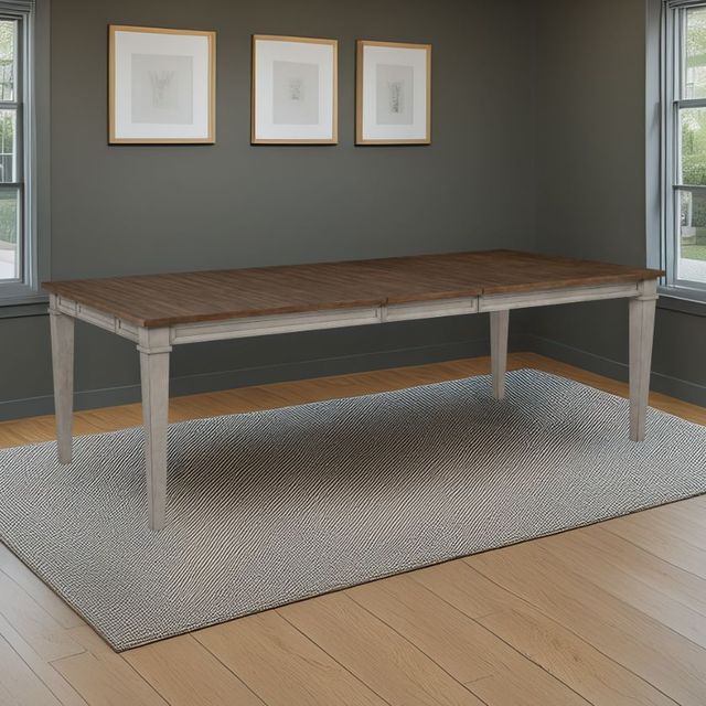 New Classic® Home Furnishings Mariana Vintage Creme Dining Table with Gray Base-1