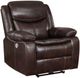 Coaster® Sycamore Dark Brown Upholstered Power Recliner Chair-1