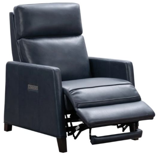 BarcaLounger® James Barone Navy Blue Leather Power Recliner-1