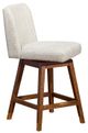 Armen Living Basila Beige/Brown Oak Swivel Counter Stool-1