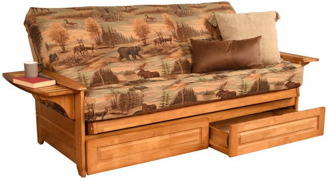 Kodiak Furniture Phoenix Canadian/Butternut Full Storage Futon with Mattress-0