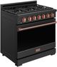 Thor Kitchen® Gordon Ramsay 36" Black/Rose Gold Freestanding Pro Style Gas Range with Precision Knob-2