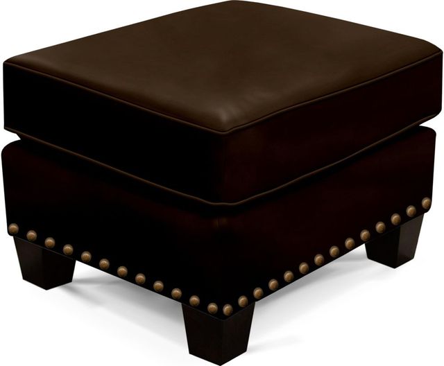 England Furniture Salem Leather Ottoman with Nailhead Trim-2