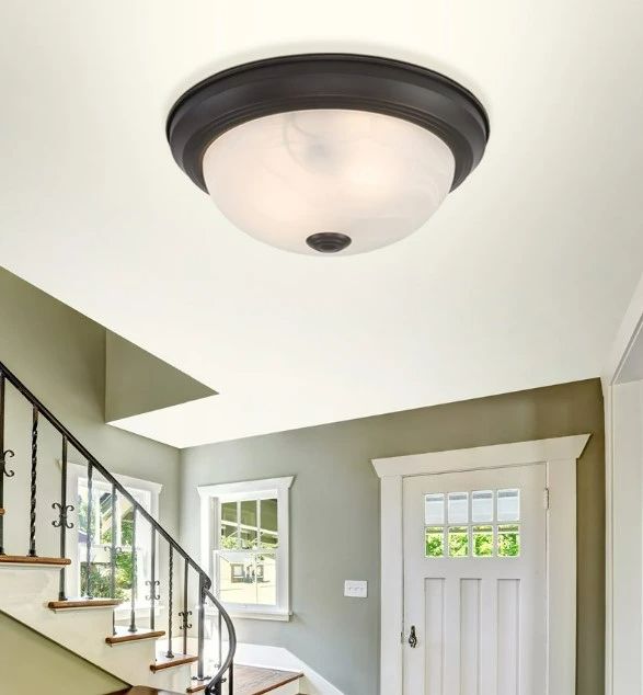 YHD Oil Rubbed Bronze 2-Light Flush Mount Lighting-1