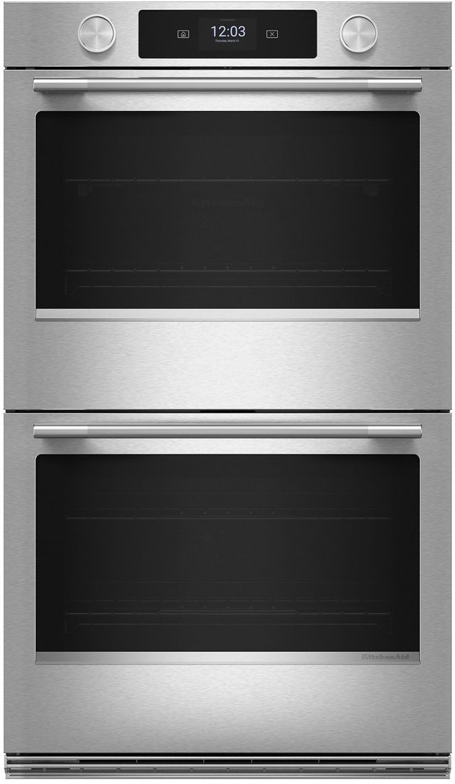KitchenAid® 27" PrintShield™ Stainless Steel Smart Double Electric Wall Oven with Assisted Cook Cycles-0