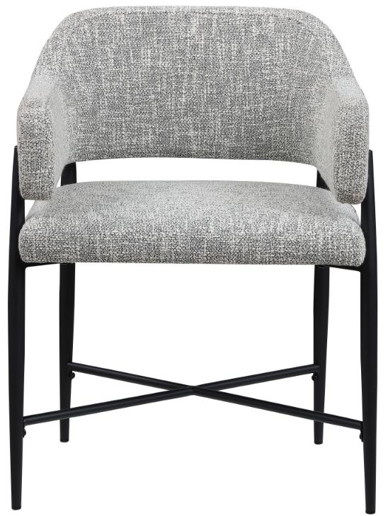 Meridian Furniture Dame Gray/Black Upholstered Dining Chair-1