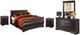 Signature Design by Ashley® Huey Vineyard 5-Piece Black Queen Sleigh Bed Set-0