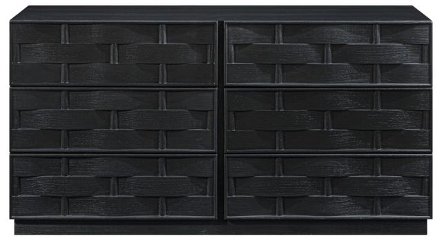 Meridian Furniture Weave Black Dresser-1