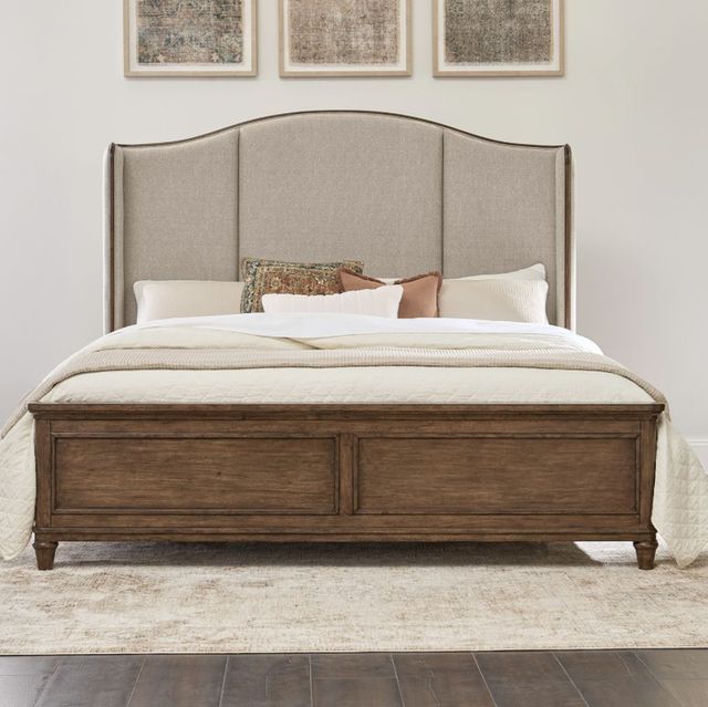 Liberty Furniture Harrison Heights Frosted Beige/Sienna Queen Shelter Bed-1
