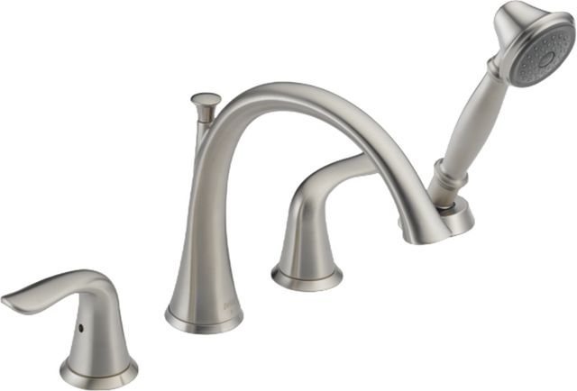 Delta Lahara® Stainless Roman Tub with Hand Shower Trim-0