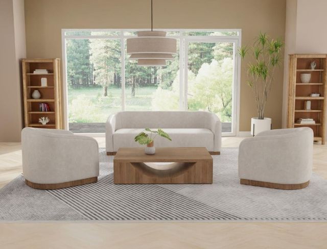 International Furniture Direct Suomi Ivory 66" Loveseat-1