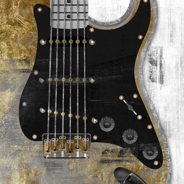 Classy Art Modern Guitar by Mac Adams Wall Art-0