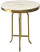 Harp & Finial® Fillmore White Marble Bar Table with Brushed Gold Base-0