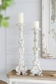 A & B Home Weathered White Candle Holder-5