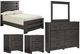 Signature Design by Ashley® Brinxton 5-Piece Charcoal Full Panel Bed Set-0