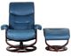 BarcaLounger® Dawson Roman Blue Swivel Reclining Pedestal Chair and Ottoman Set-1