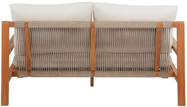 Linon Charlotte Brown/Off-White Fabric/Teak Bench-4