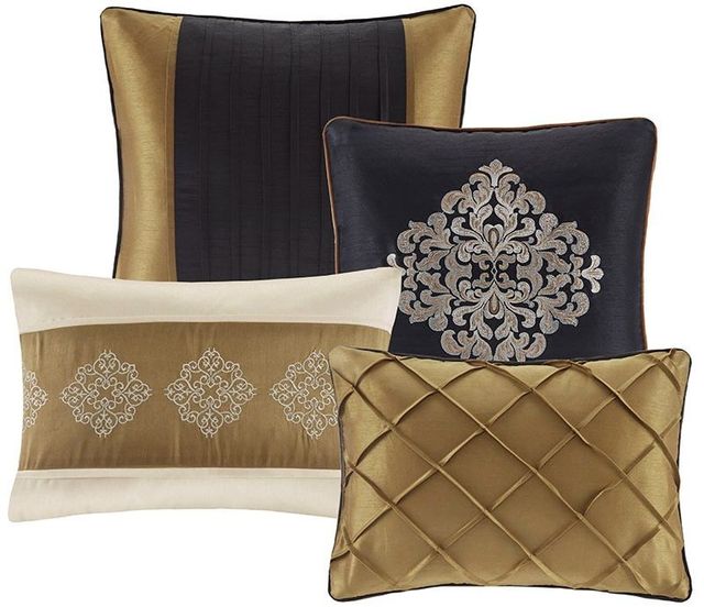 Olliix by Madison Park Essentials 24 Pieces Black/Gold King Windsor Room in a Bag Set-3