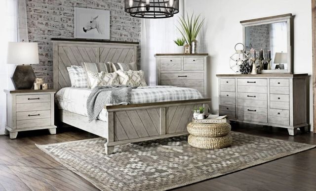 Steve Silver Co. Bear Creek Honey Smoke/White-Smoke Queen Panel Bed-1