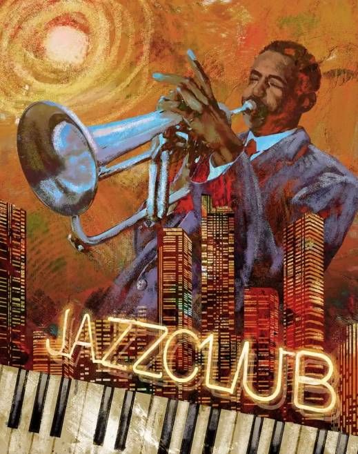 Classy Art Jazz Club by Conrad Knutsen Mirrored Frame Wall Art-1