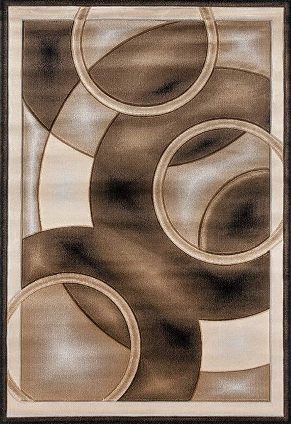 MDA Rugs Glamor Black/Dark Brown 5'x8' Area Rug-0