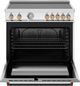 Bertazzoni Master Series 36" Fingerprint Resistant Nero Matt Pro Style Induction Range with Gold Accents-1