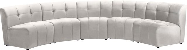 Meridian Furniture Limitless 5-Piece Cream Velvet Modular Sectional-0