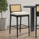 Armen Living Tobias 2-Piece Black/White Barstool Set-1