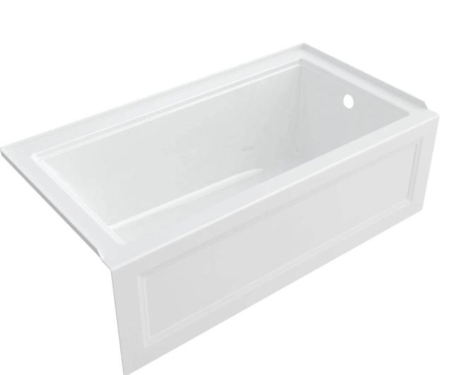 American Standard Town Square® S White 60” x 32” Integral Apron Bathtub with Right-Hand Outlet-0