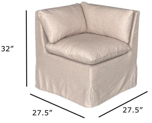 Nest Home Collections Paris Beige Tweed/Gray Wash Corner Bench-1