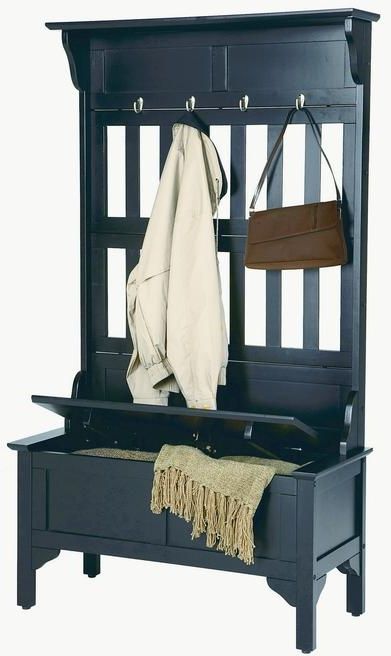 homestyles® General Line Black Hall Tree with Bench-2